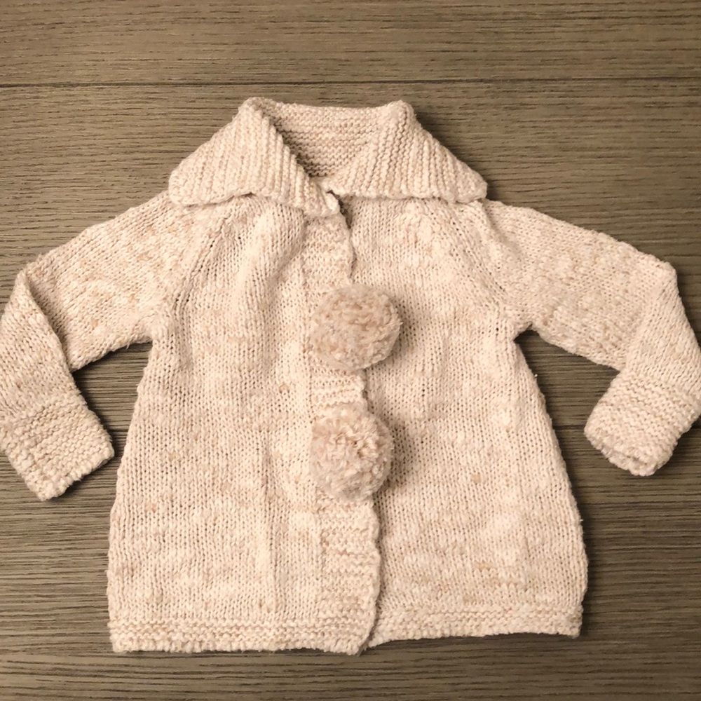 Pom-Pom Cardigan Sweater